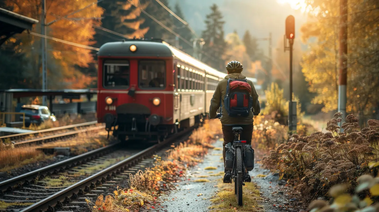 Green Transit: Exploring Destinations by Train and Bicycle
