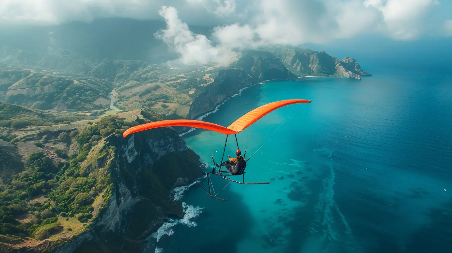 Hang Gliding Over Stunning Coastal Views